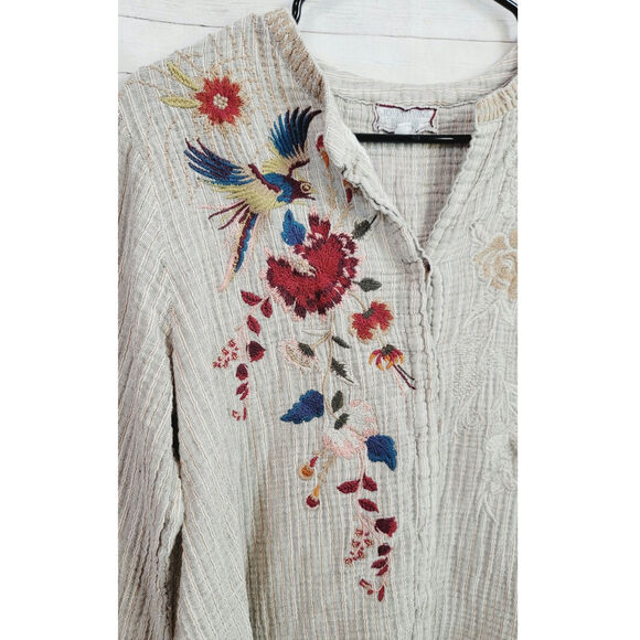 Johnny Was Workshop Voyager Tunic in Stripe, sz Large - Picture 4 of 14